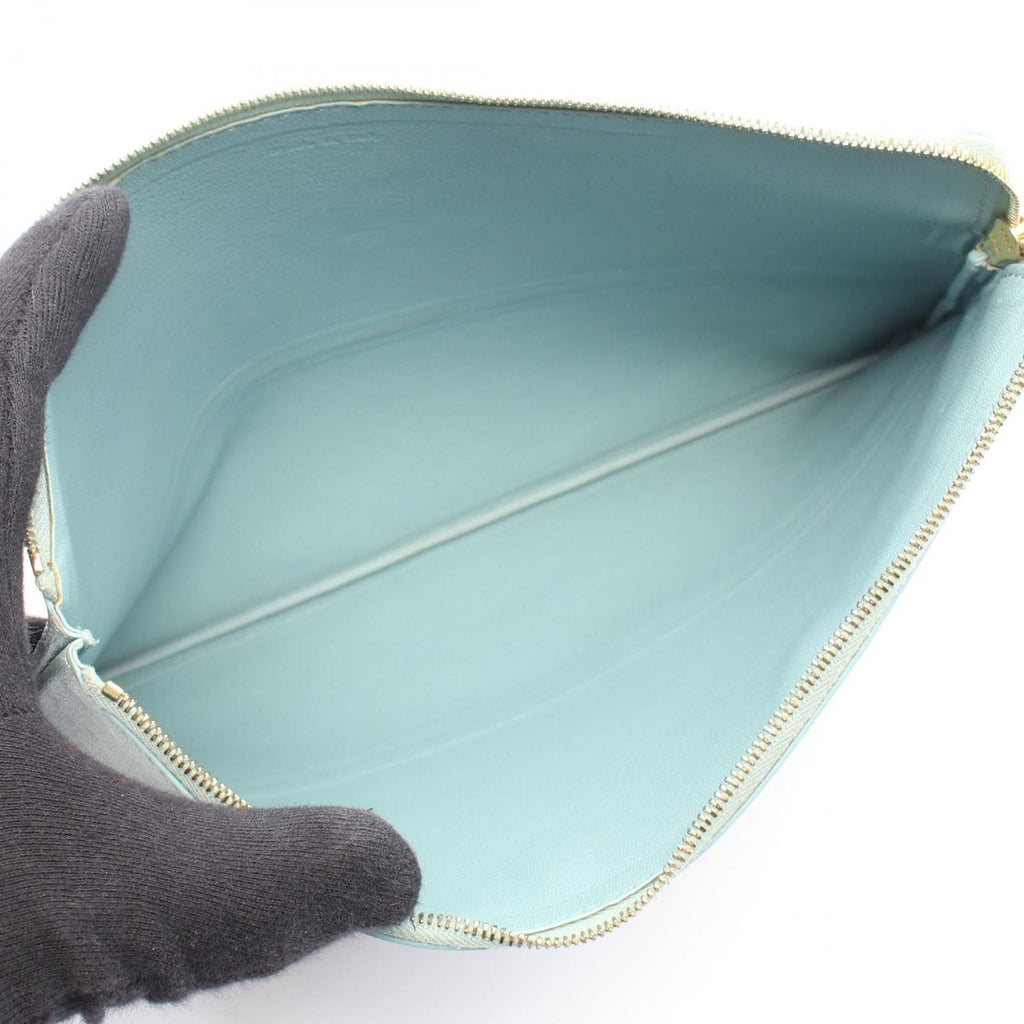 Celine Pouch Solo Bicolor Light Blue Red Leather — view 3