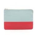 Celine Pouch Solo Bicolor Light Blue Red Leather