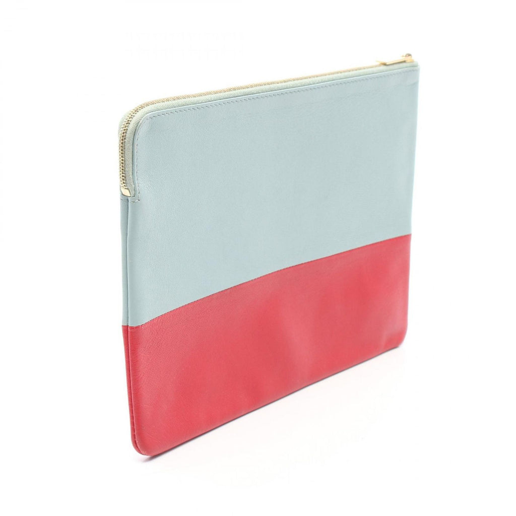 Celine Pouch Solo Bicolor Light Blue Red Leather — view 2