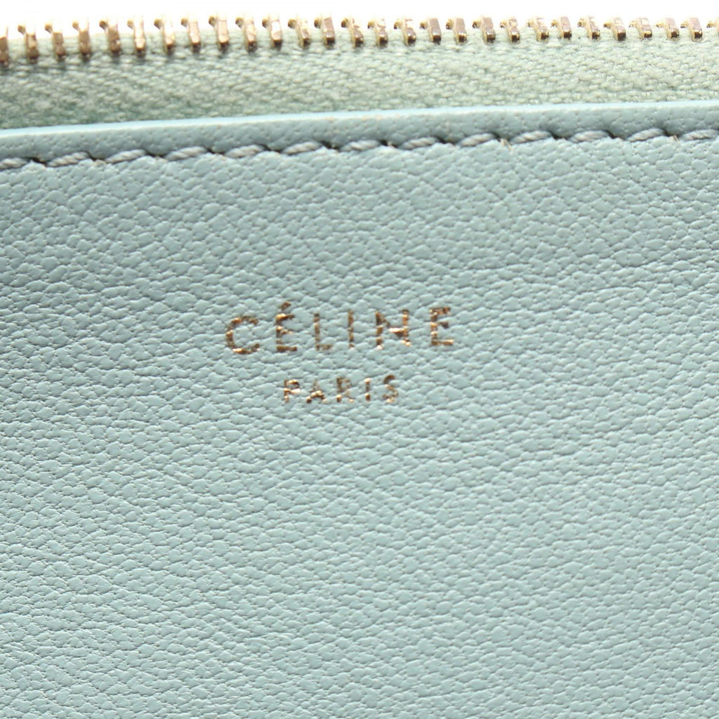 Celine Pouch Solo Bicolor Light Blue Red Leather — view 4