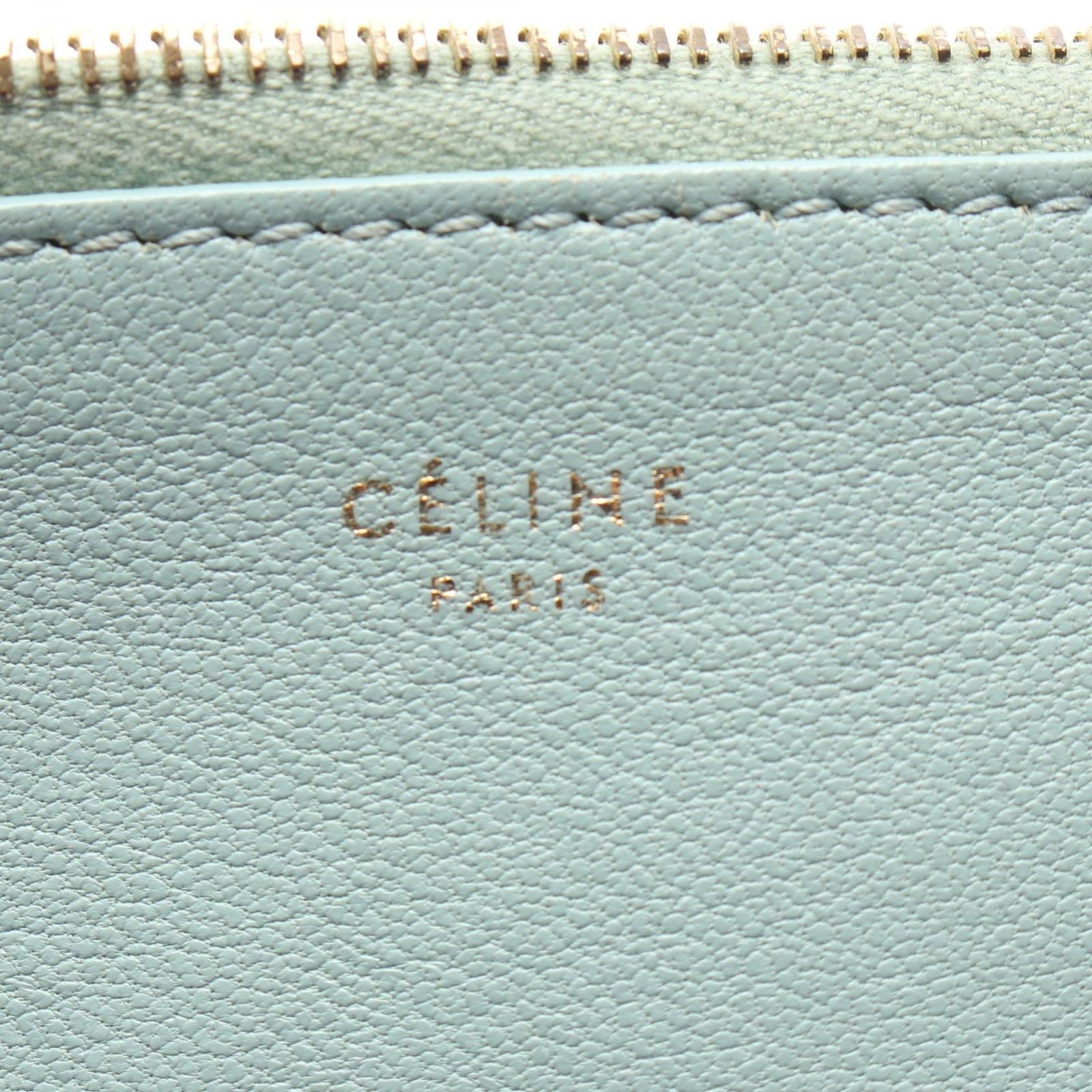 Celine Pouch Solo Bicolor Light Blue Red Leather — view 4