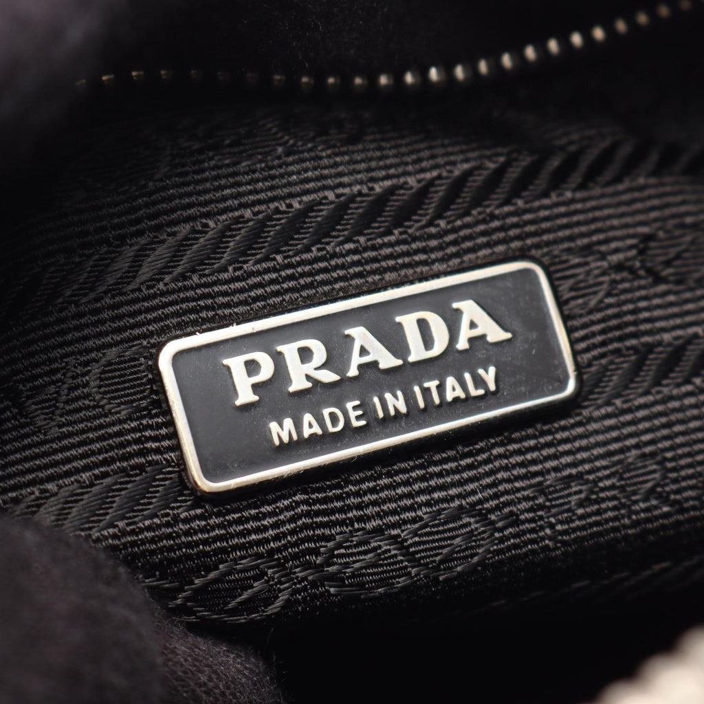 Prada Shoulder Bag Tessuto Saffiano Black Nylon Patent Triangle Logo — view 4