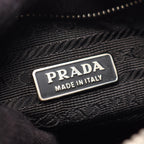 Prada Shoulder Bag Tessuto Saffiano Black Nylon Patent Triangle Logo — view 4