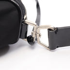 Prada Shoulder Bag Tessuto Saffiano Black Nylon Patent Triangle Logo — view 9
