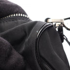 Prada Shoulder Bag Tessuto Saffiano Black Nylon Patent Triangle Logo — view 7