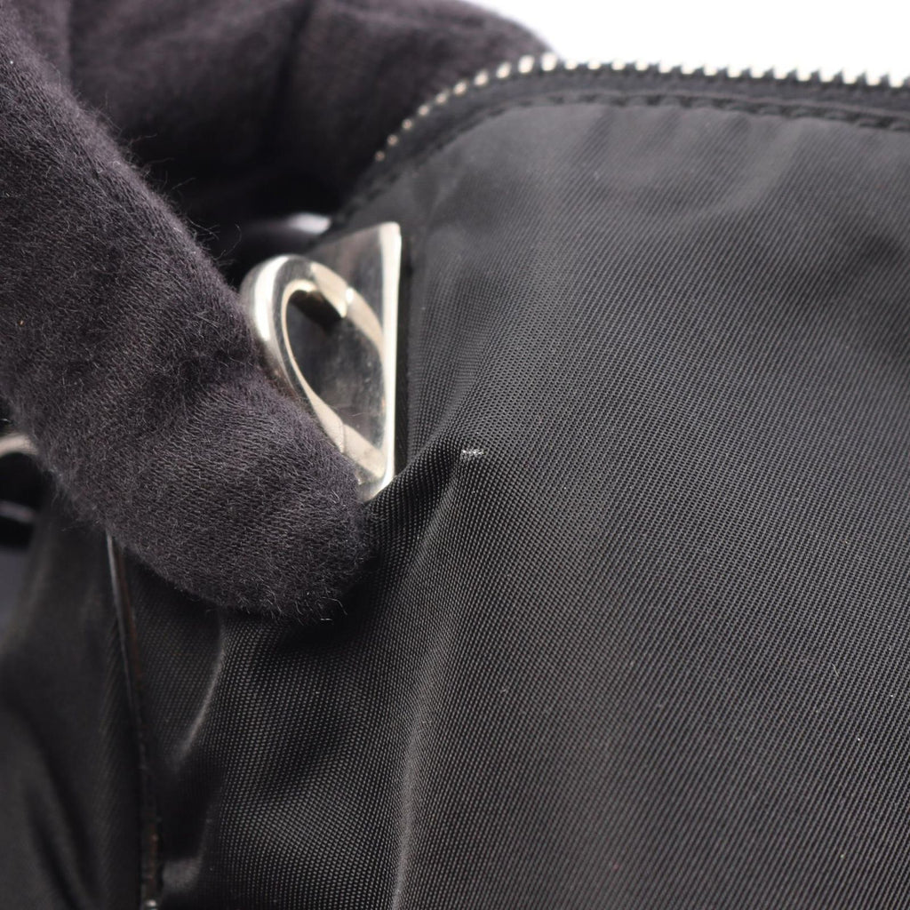 Prada Shoulder Bag Tessuto Saffiano Black Nylon Patent Triangle Logo — view 6