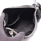 Prada Shoulder Bag Tessuto Saffiano Black Nylon Patent Triangle Logo — view 3