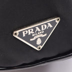 Prada Shoulder Bag Tessuto Saffiano Black Nylon Patent Triangle Logo — view 5