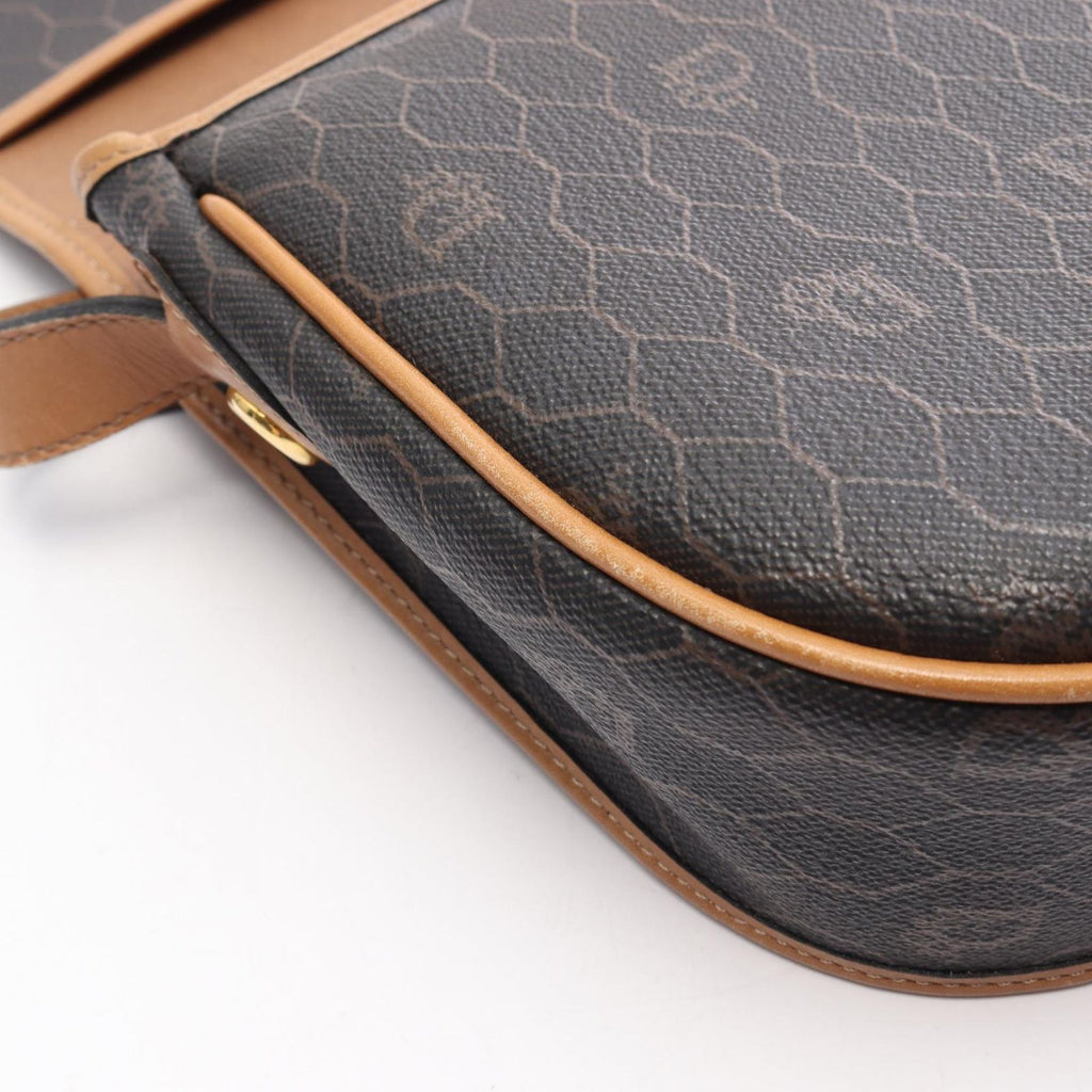 Dior Shoulder Bag Honeycomb Brown Canvas Leather — view 7