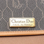 Dior Shoulder Bag Honeycomb Brown Canvas Leather — view 4