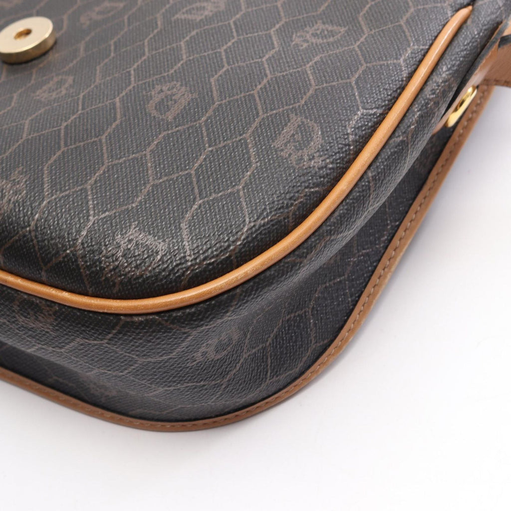 Dior Shoulder Bag Honeycomb Brown Canvas Leather — view 8