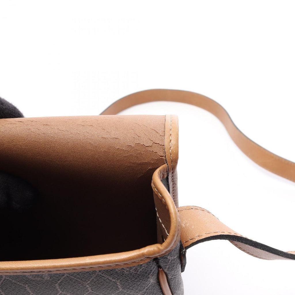 Dior Shoulder Bag Honeycomb Brown Canvas Leather — view 5