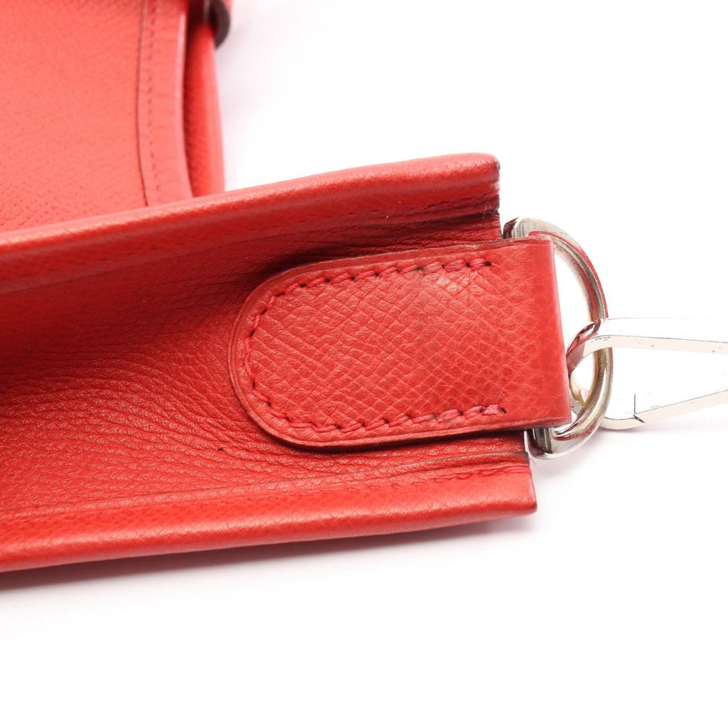 Hermes Shoulder Bag Evelyne 2 PM Rouge Casac Leather — view 9