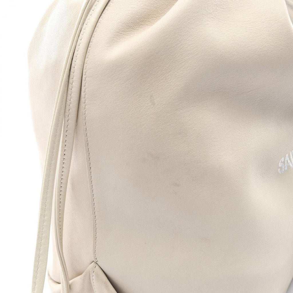 Saint Laurent Paris Shoulder Bag Teddy Drawstring Beige Leather — view 6
