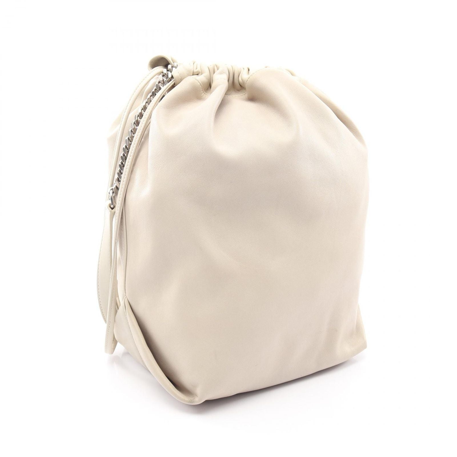 Saint Laurent Paris Shoulder Bag Teddy Drawstring Beige Leather — view 2
