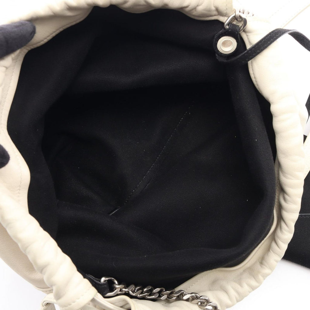 Saint Laurent Paris Shoulder Bag Teddy Drawstring Beige Leather — view 3