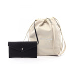 Saint Laurent Paris Shoulder Bag Teddy Drawstring Beige Leather