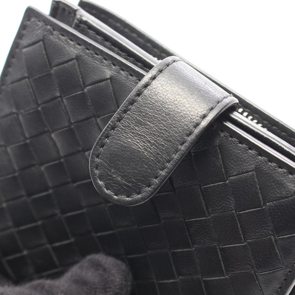 Bottega Veneta Bifold Wallet Intrecciato Black Leather — view 9
