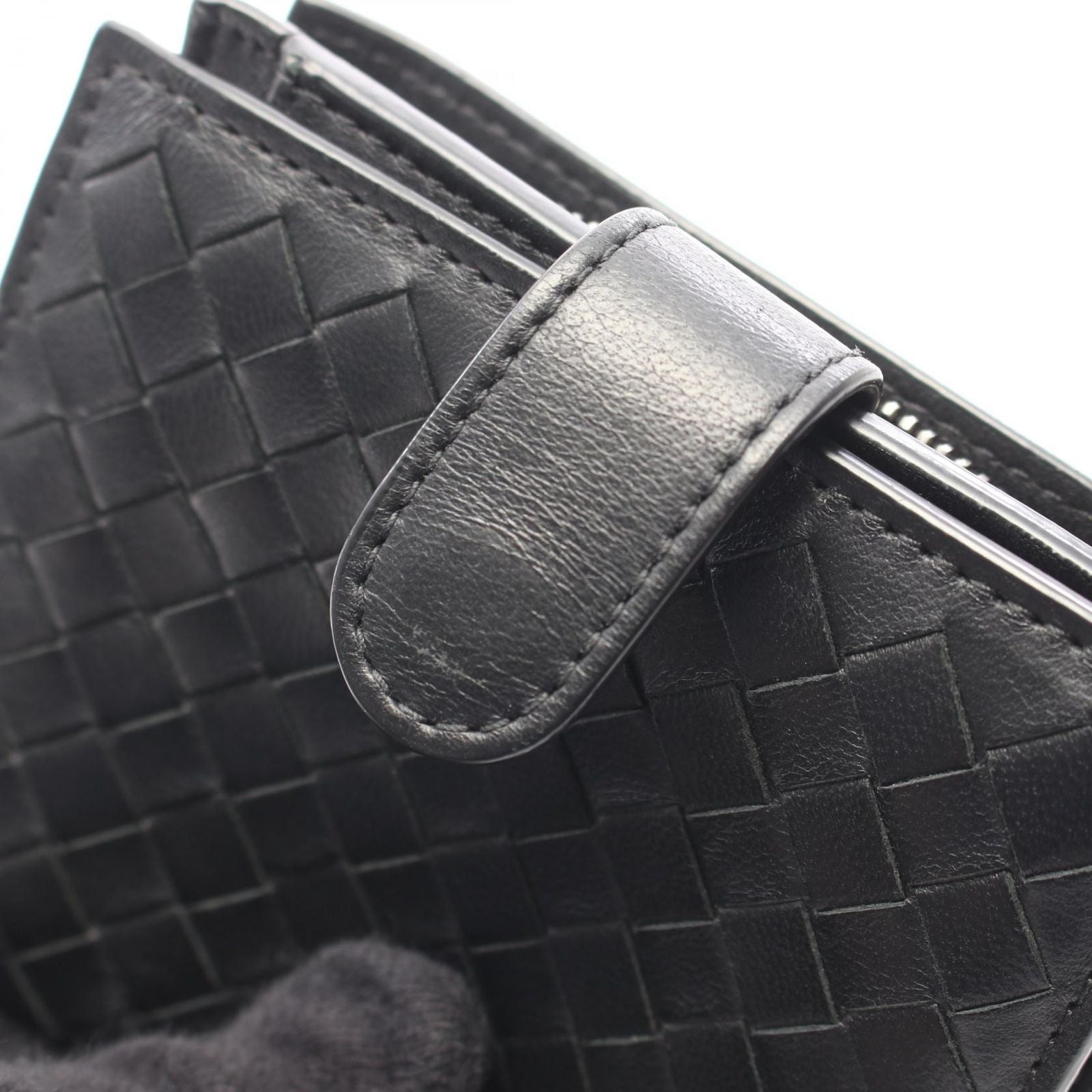 Bottega Veneta Bifold Wallet Intrecciato Black Leather — view 9