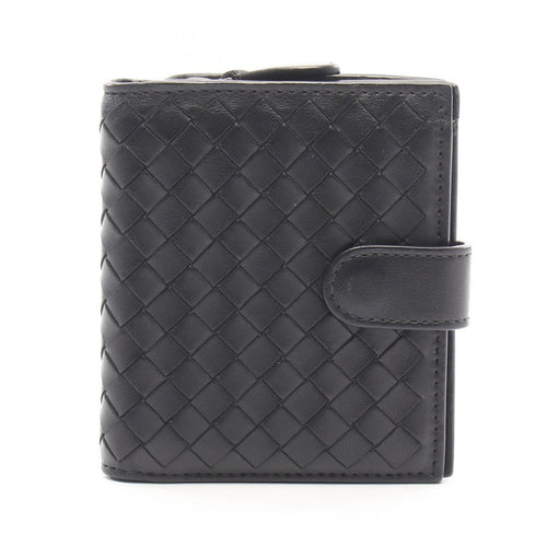Bottega Veneta Bifold Wallet Intrecciato Black Leather