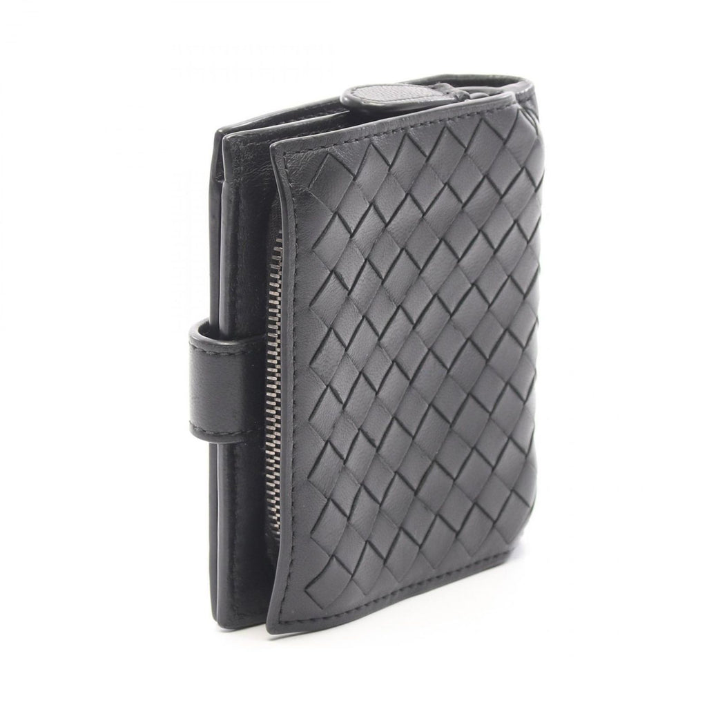 Bottega Veneta Bifold Wallet Intrecciato Black Leather — view 2