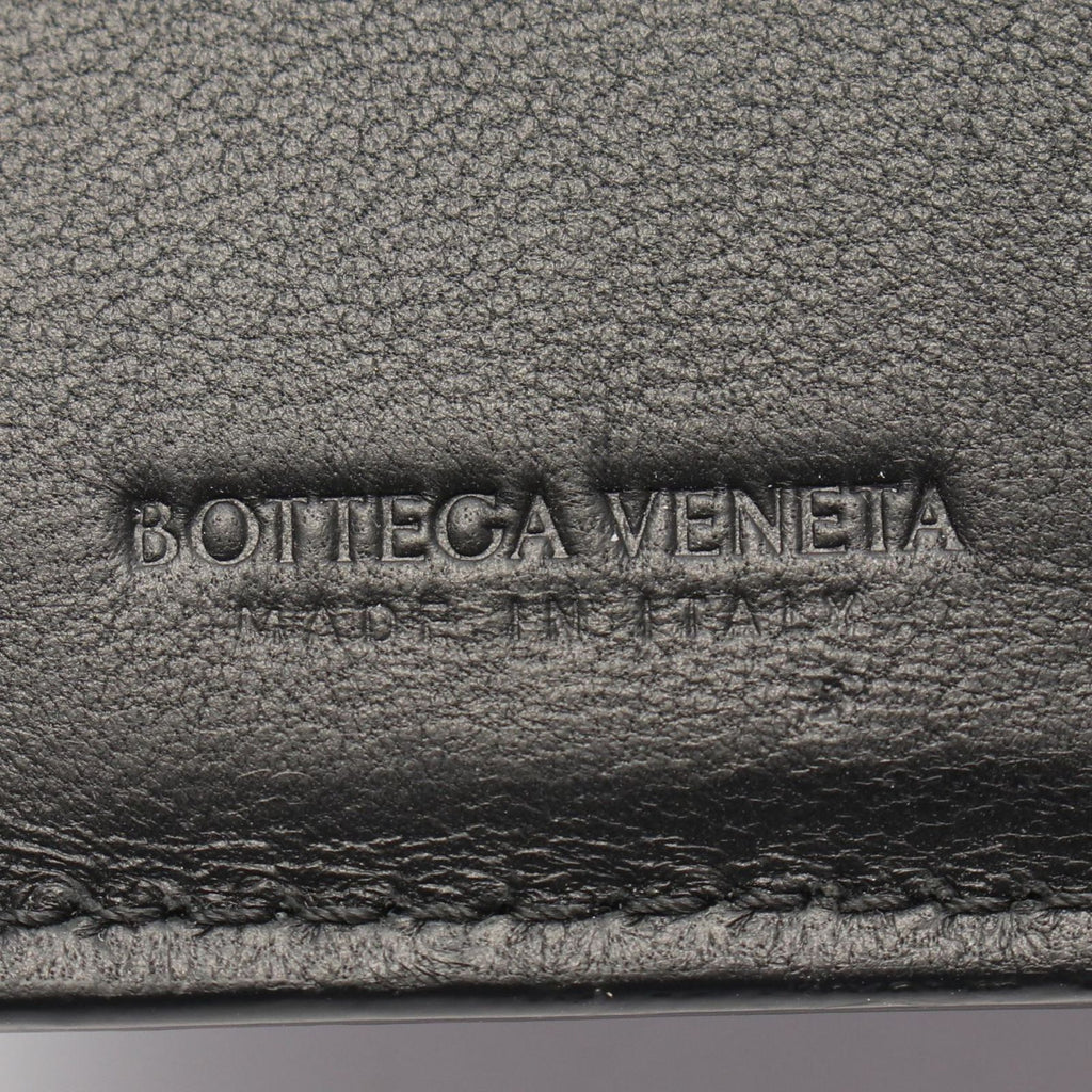 Bottega Veneta Bifold Wallet Intrecciato Black Leather — view 5