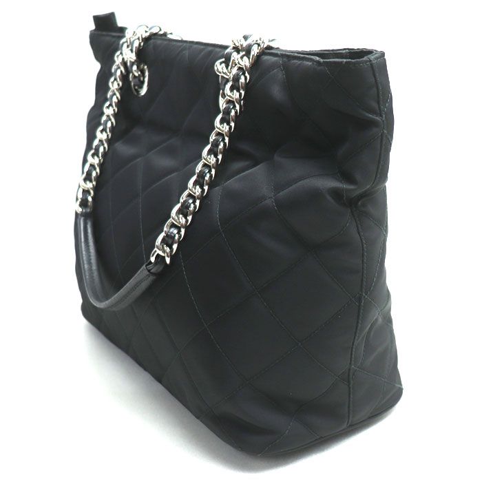 Prada Quilted Chain Tote Black — view 2