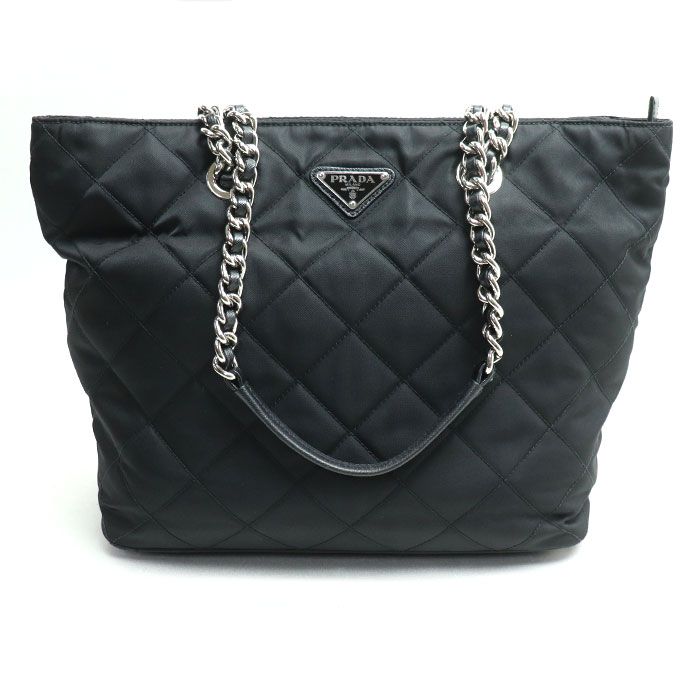 Prada Quilted Chain Tote Black