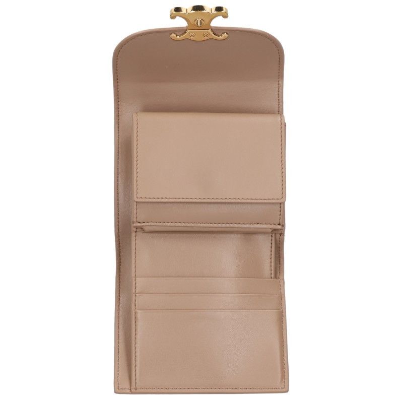 Celine Small Flap Wallet Triomphe Leather Trifold — view 3
