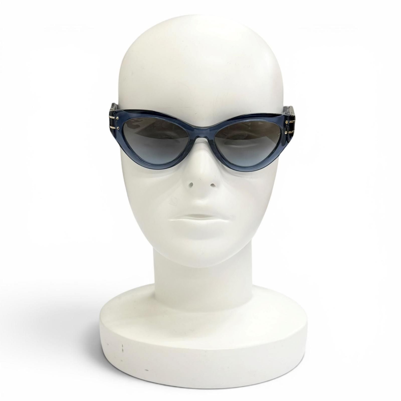 Dior Signature Logo Butterfly Sunglasses Clear Blue Eyewear — view 3