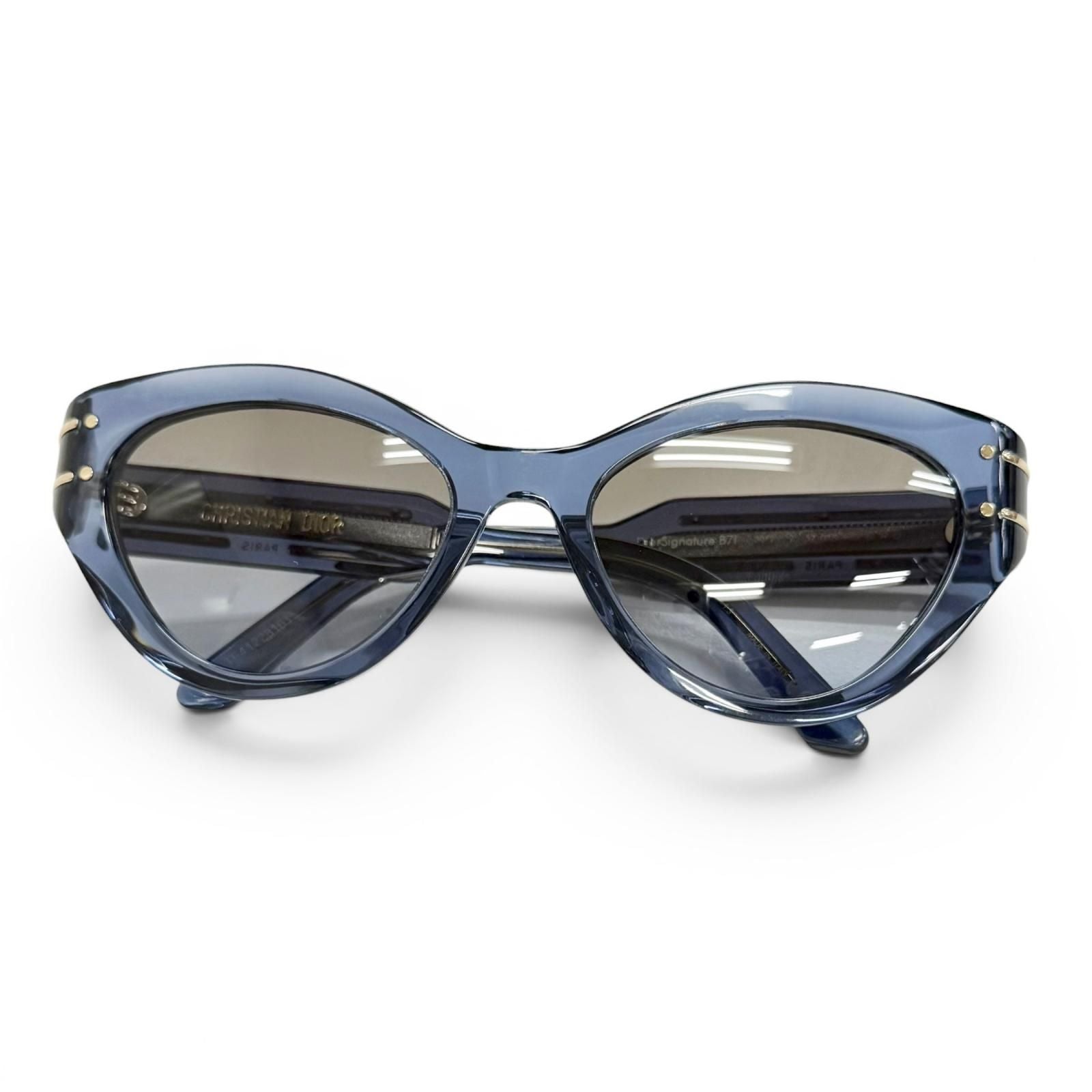 Dior Signature Logo Butterfly Sunglasses Clear Blue Eyewear