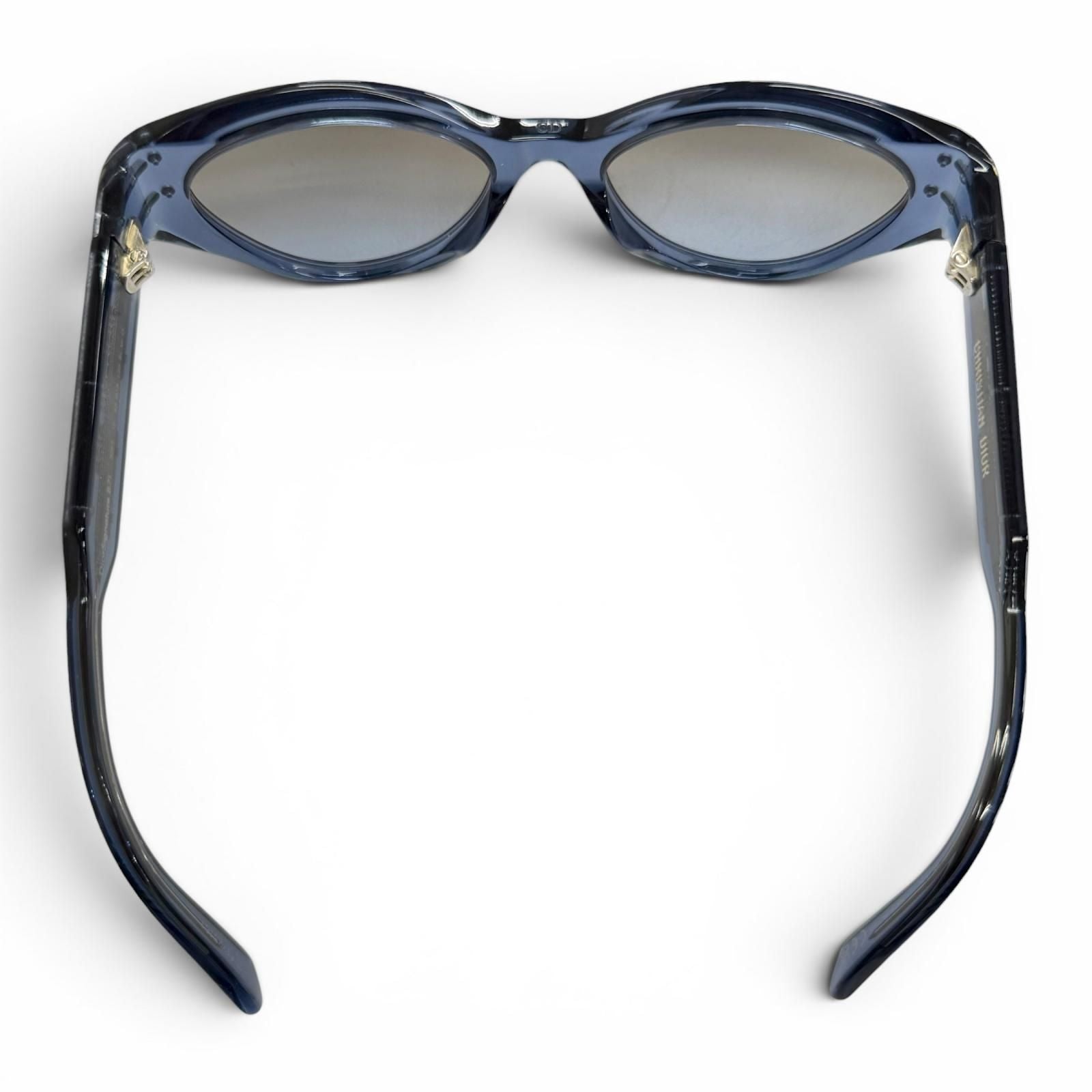 Dior Signature Logo Butterfly Sunglasses Clear Blue Eyewear — view 6