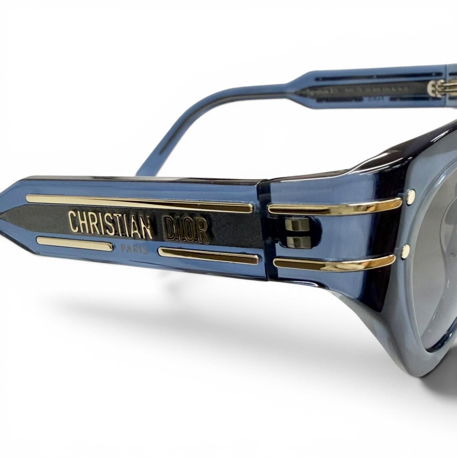 Dior Signature Logo Butterfly Sunglasses Clear Blue Eyewear — view 7
