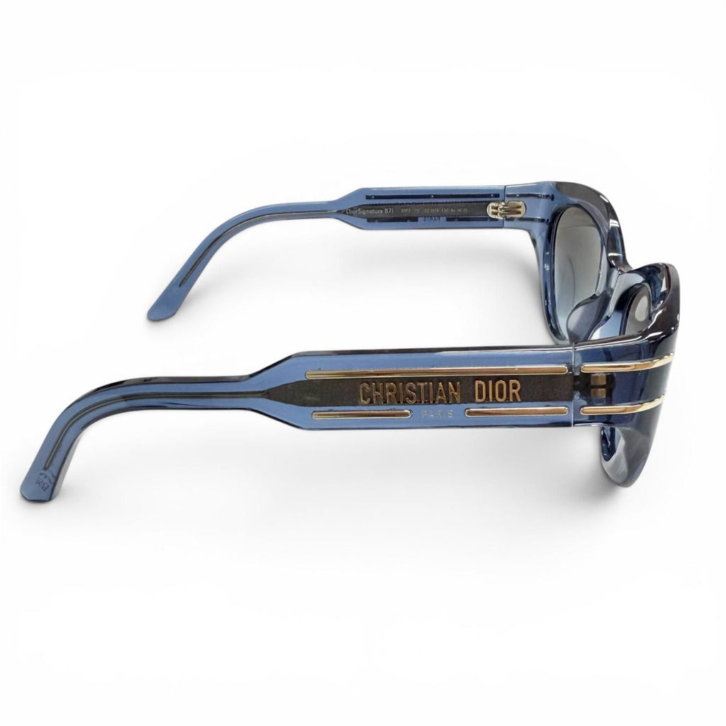 Dior Signature Logo Butterfly Sunglasses Clear Blue Eyewear — view 5