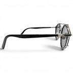Dior Homme Blacksuit R7u Pantos Two Bridge Round Sunglasses Black Silver Eyewear — view 5