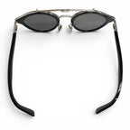 Dior Homme Blacksuit R7u Pantos Two Bridge Round Sunglasses Black Silver Eyewear — view 6