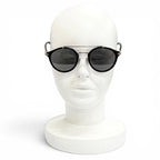 Dior Homme Blacksuit R7u Pantos Two Bridge Round Sunglasses Black Silver Eyewear — view 3