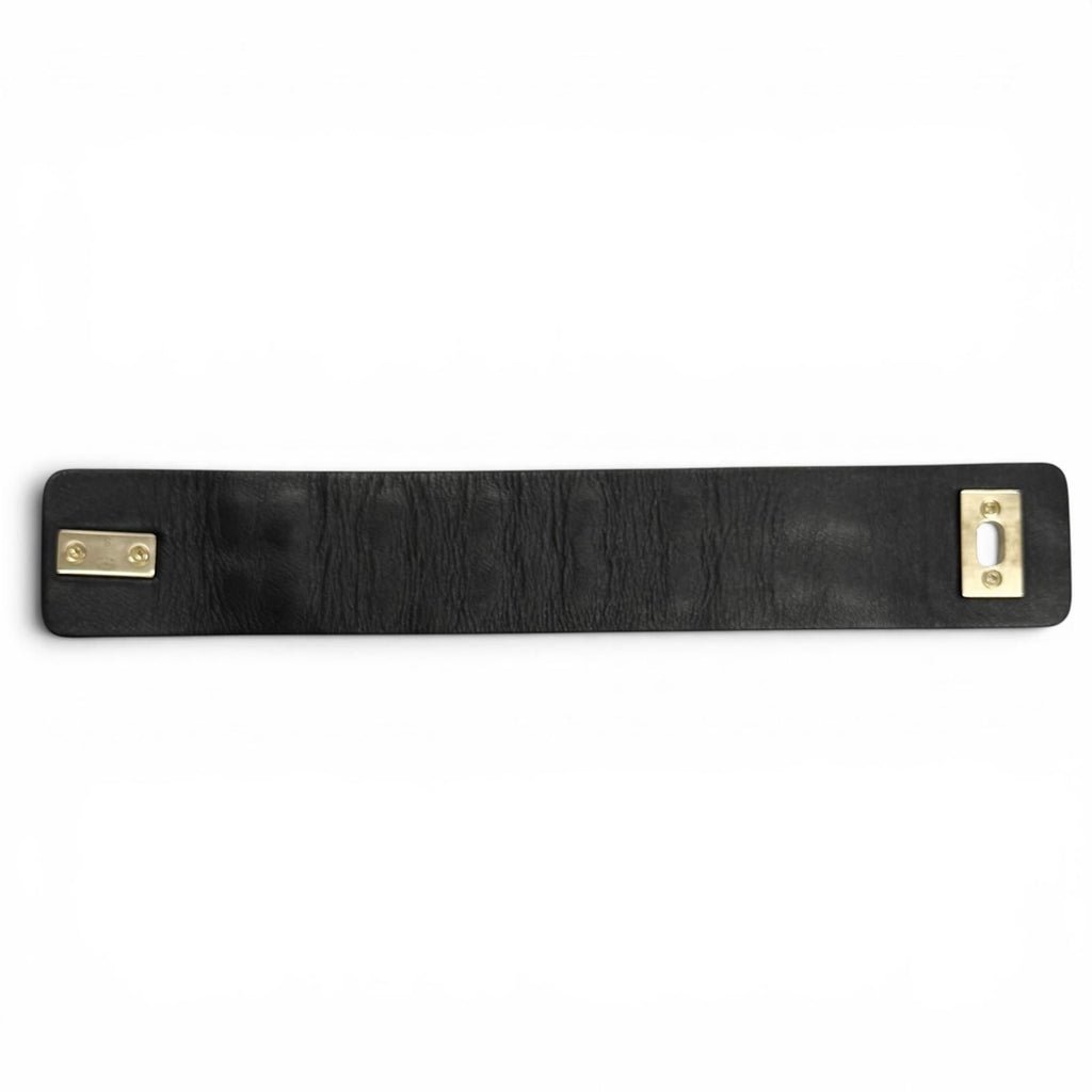 Chanel 18k CC Logo Turnlock Chain Leather Bracelet Black Gold — view 6