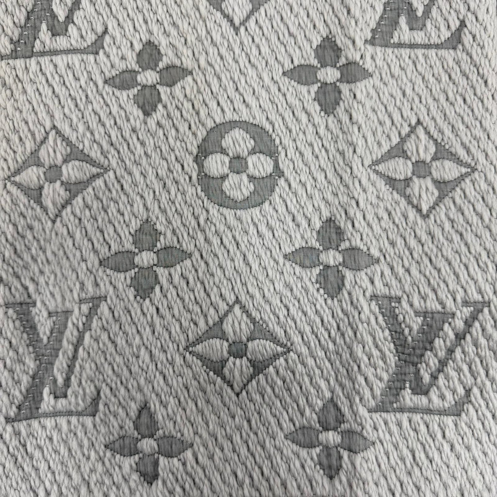 Louis Vuitton Echarpe Logo Mania Wool Silk Gripe Loulou Fringe Scarf — view 5