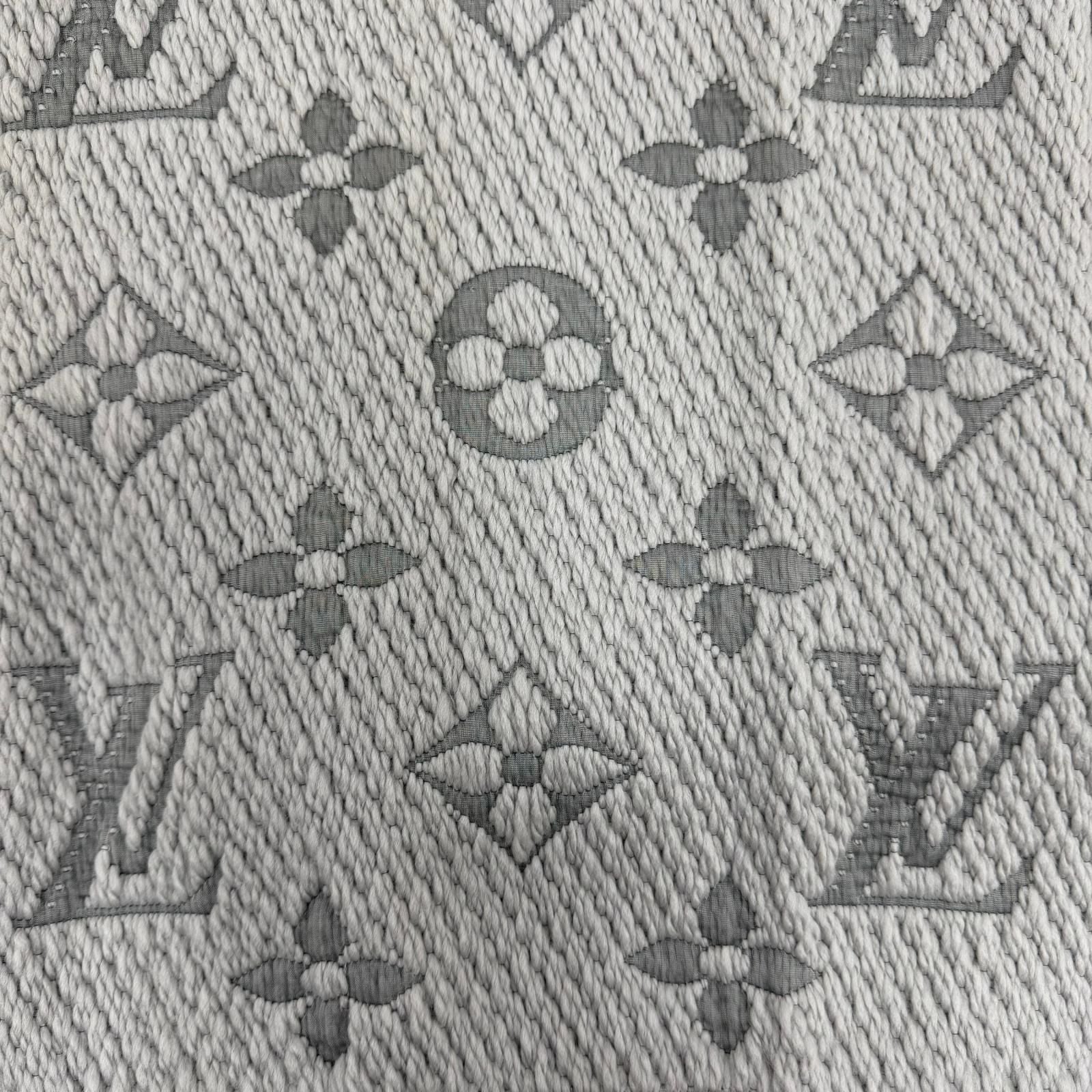 Louis Vuitton Echarpe Logo Mania Wool Silk Gripe Loulou Fringe Scarf — view 5