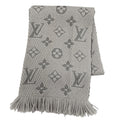 Louis Vuitton Echarpe Logo Mania Wool Silk Gripe Loulou Fringe Scarf