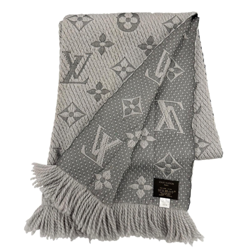 Louis Vuitton Echarpe Logo Mania Wool Silk Gripe Loulou Fringe Scarf — view 3
