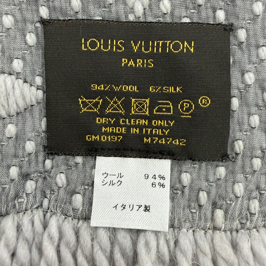 Louis Vuitton Echarpe Logo Mania Wool Silk Gripe Loulou Fringe Scarf — view 7