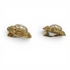 Chanel Vintage Faux Pearl CC Logo Earrings Gold Ivory — view 4