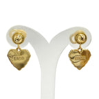 Dior Faux Pearl CD Logo Heart Motif Earrings Fringe for Both Ears Gold Box — view 5