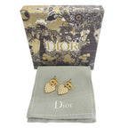 Dior Faux Pearl CD Logo Heart Motif Earrings Fringe for Both Ears Gold Box — view 2