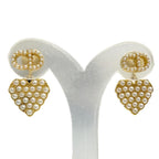 Dior Faux Pearl CD Logo Heart Motif Earrings Fringe for Both Ears Gold Box — view 3
