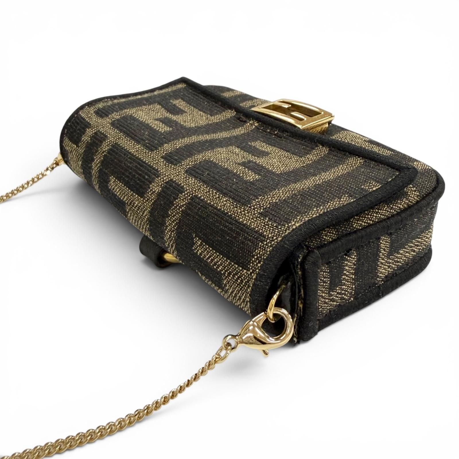 Fendi Nano Bucket FF Logo Zucca Pattern 2-Way Pouch — view 5