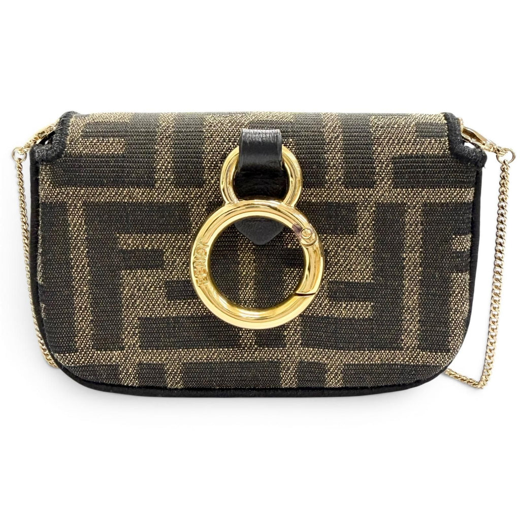 Fendi Nano Bucket FF Logo Zucca Pattern 2-Way Pouch — view 4