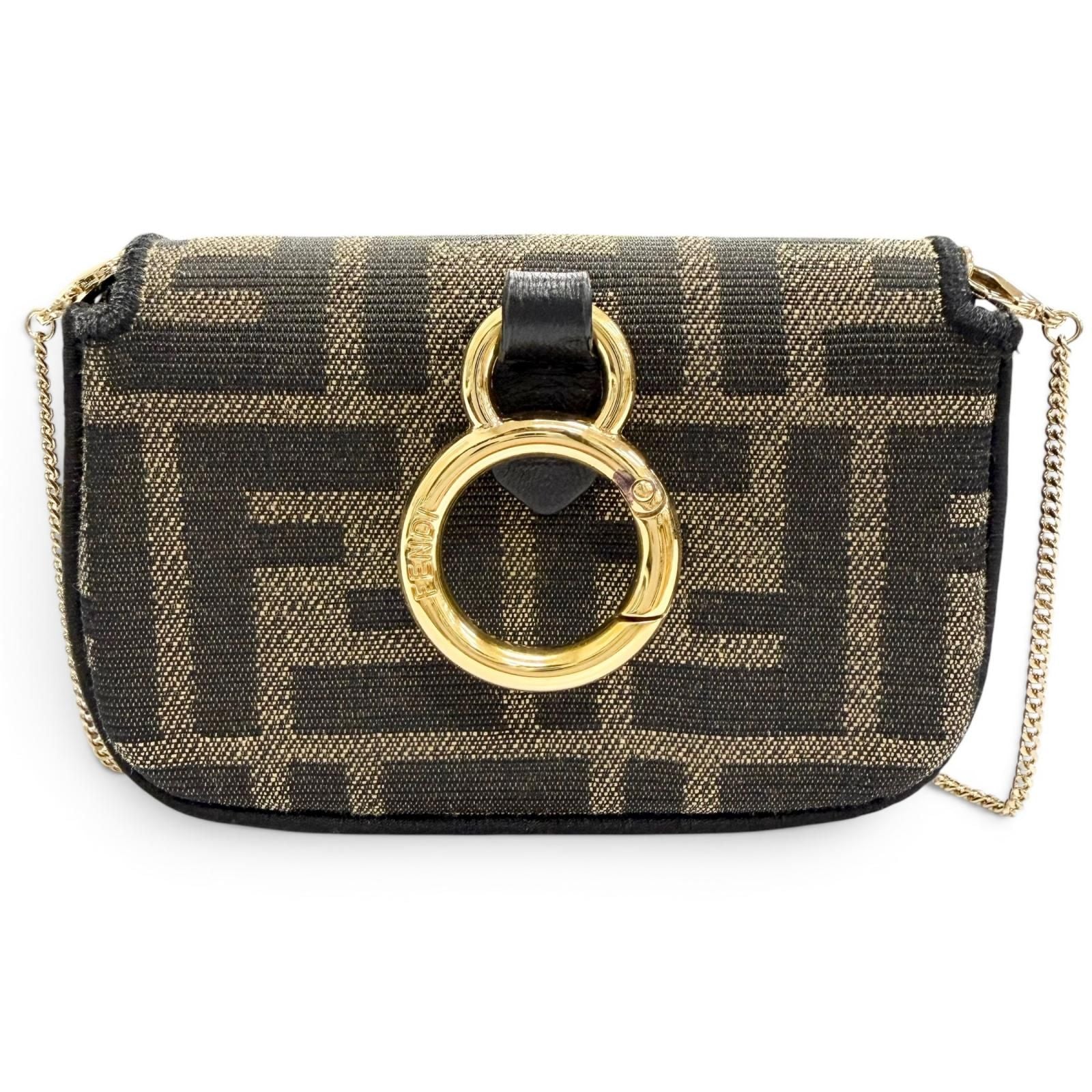 Fendi Nano Bucket FF Logo Zucca Pattern 2-Way Pouch — view 4